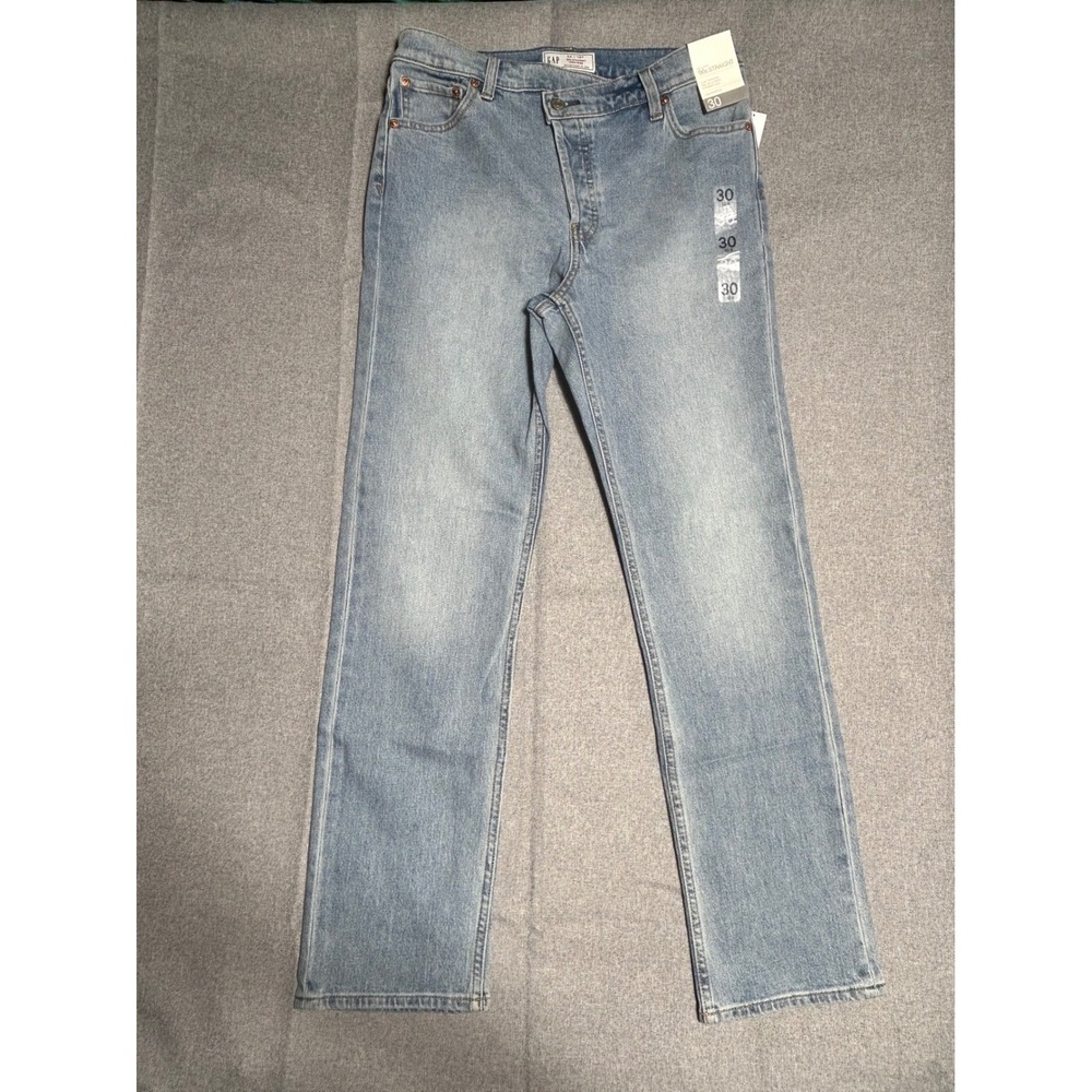 GAP 90s Straight Jeans Womens 30/10R Medium Indigo High Rise Cross-Over Waist